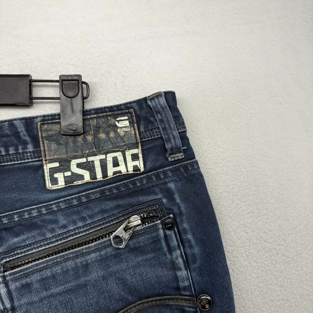 G Star Jeans Men's 36x34 Fits 36x32 Blue Denim Dark Wash Attacc Low Straight y2k - Picture 10 of 12